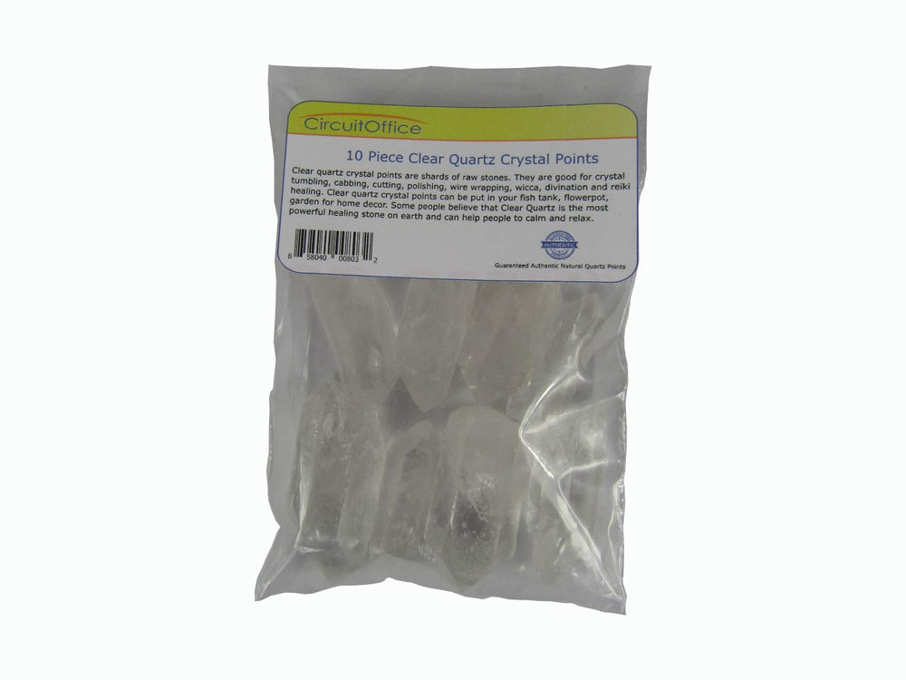 CircuitOffice clear quartz point, 1-4 inch, ideal for wire wrapping and crystal grids.