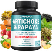 CIVIMUNA Artichoke Capsules bottle front showing 5 months supply for daily wellness.