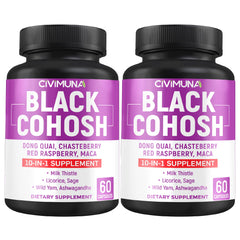 CIVIMUNA Black Cohosh bottle pour for daily wellness, subtle herbal notes.