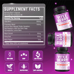 CIVIMUNA Vitex Berry Extract ingredients label close-up.