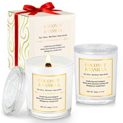 CJVIUS coconut vanilla candle jar emits warm aroma for cozy evenings.