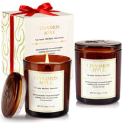 CJVIUS front packaging showing two boxed cinnamon apple candles and gift-ready presentation