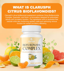 Clarusph Citrus Bioflavonoids ingredients chart highlights 1000mg bioflavonoids