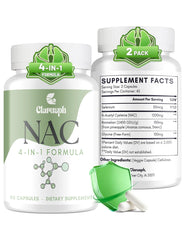 Clarusph NAC 1200mg bottle close-up for respiratory and antioxidant support