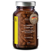 CLAV Vitamin B Complex 120-capsule label for daily energy support