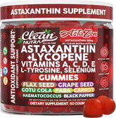 Clean Nutra AstaZen bottle with berry banana gummies for daily antioxidant support