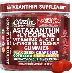 Clean Nutra AstaZen bottle with berry banana gummies for daily antioxidant support