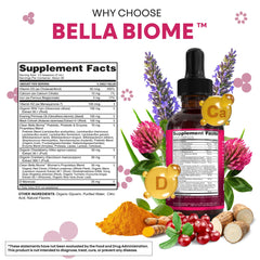 Clean Nutra Bella Biotics ingredients with d-mannose and cranberry for urinary and digestive comfort