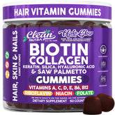 Clean Nutra Biotin Gummies bottle with peach flavor for hair and skin support