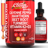Clean Nutra Cayenne Drops bottle highlights a potent, convenient wellness blend.