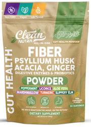 Clean Nutraceuticals GutResto powder tub closeup for daily fiber support