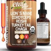Clean Nutra Lions Mane liquid drops bottle with dropper for easy daily use