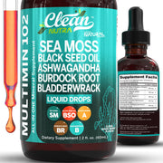 Clean Nutra Organic Sea Moss Drops bottle for daily wellness.
