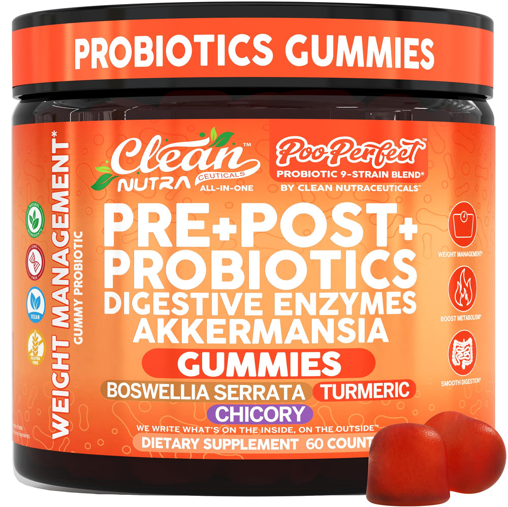 Clean Nutra PooPerfect bottle with 60 gummies for daily gut support.