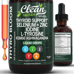 Clean Nutra Thyroid Drops bottle front for quick recognition and travel-friendly use