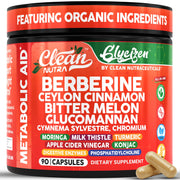 Clean Nutraceuticals berberine cinnamon bottle displaying vegan capsules for daily wellness.