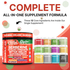 Clean Nutraceuticals berberine cinnamon capsules close-up ideal for energy and appetite support.