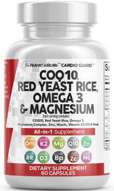Clean Nutraceuticals CardioGuard bottle featuring CoQ10 Red Yeast Omega-3 for balanced daily support.