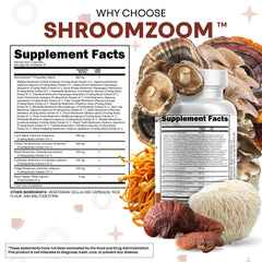 Clean Nutraceuticals Lions Mane 20in1 capsules closeup highlights full-spectrum mushroom blend.