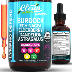 Clean Nutraceuticals Lymphatic Drainage Drops bottle with earthy blend may support daily wellness.