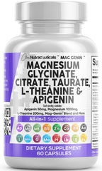 Clean Nutraceuticals Mag Genin bottle front showing full magnesium complex for daily vitality.