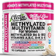 Clean Nutraceuticals methylated women's multivitamin bottle front for daily vitality.