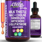 Clean Nutraceuticals Milk Thistle NAC liquid drops bottle for liver support