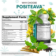Serving dosage illustration for three capsules per daily intake.