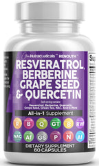 Clean Nutraceuticals Renouth bottle front showing polyphenol blend for daily vitality.