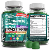 Clean Nutraceuticals Sea Moss Gummies bottle front for daily vegan wellness