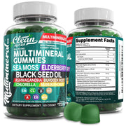 Clean Nutraceuticals Sea Moss Gummies bottle front for daily vegan wellness