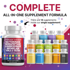 Clean Nutraceuticals serrapeptase capsules offering fibrinolytic enzyme blend.