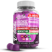 Clean Nutraceuticals Vaginal Probiotics Gummies with Cranberry for balanced pH and urinary comfort.