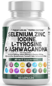 Clean Nutra selenium-iodine thyroid bottle pour for daily energy balance