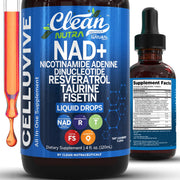 Clean Nutraceuticals NAD Drops bottle front showing premium NAD+ blend for daily vitality