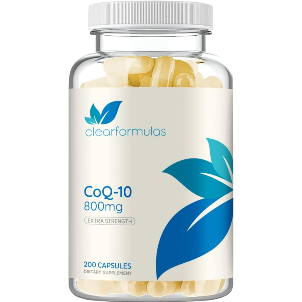 Clear Formulas CoQ10 800mg bottle ready for daily antioxidant support