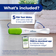 Clearblue five-sticks layout enabling multi-day FSH trend tracking