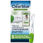 Clearblue Menopause Stage Indicator packaging with benefits overview for tracking progression