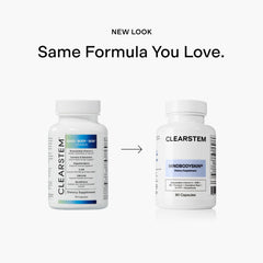 CLEARSTEM MindBodySkin bottle back label highlights gluten-free cruelty-free formula