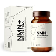 CLENVIA NMN + Resveratrol bottle highlighting convenient daily supplementation.
