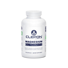 CLEPON Magnesium Glycinate bottle front promoting high-absorption daily wellness.