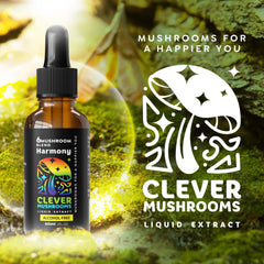CLEVER MUSHROOMS 6 Blend bottle with drops for convenient immune health ritual
