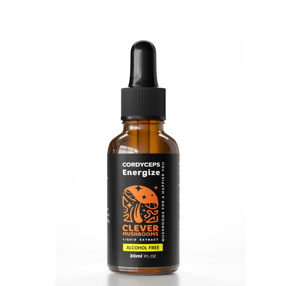 CLEVER MUSHROOMS Cordyceps tincture bottle for daily energy and endurance support