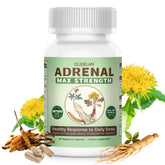 Clidelan Adrenal Support bottle shows the daily balance label and dosage guidance.