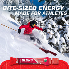 Clif Bloks Strawberry chews on bike during cycling sessions