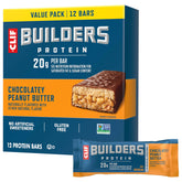 CLIF BUILDER'S Chocolate Peanut Butter bar close-up highlighting texture and flavor appeal