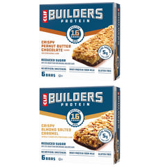 CLIF BUILDERS Crispy Almond Salted Caramel bar packaging ideal for on-the-go snacking