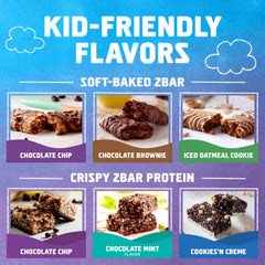Clif Kid Zbar Protein bars crispy closeup emphasizing 5g protein per bar