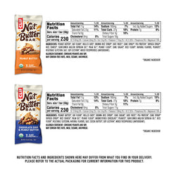 CLIF Nut Butter Bar variety pack chocolate chip peanut butter; creamy texture