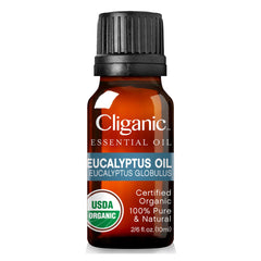Cliganic Eucalyptus Oil dropper close up for precise use.